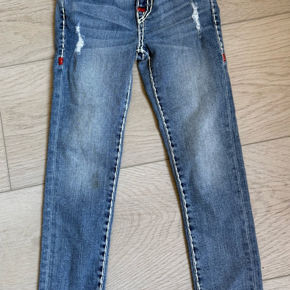 True Religion Kids Blue Distressed Skinny Casey Jeans Size 6X